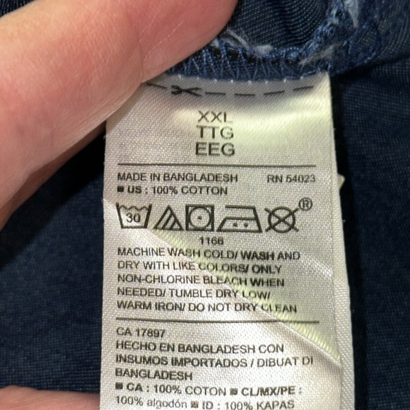 Old Navy Chambray Dark Wash Cotton 1/2 Button Down Shirt Dress XXL EUC - Picture 6 of 6